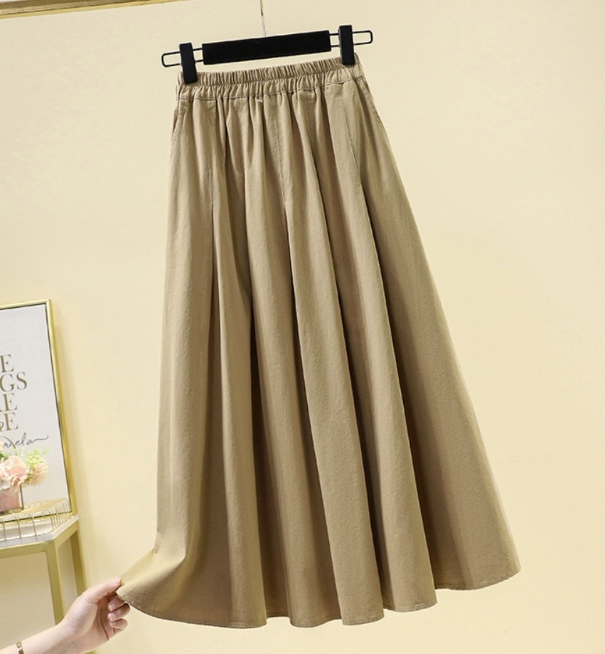 スカート デート モテアイテム フレアスカート ロング丈 ウエストゴム コットン 可愛い きれいめ 上品 おしゃれ かっこいい 可愛い ラブリー キュート ガーリー クール モード系 セクシー