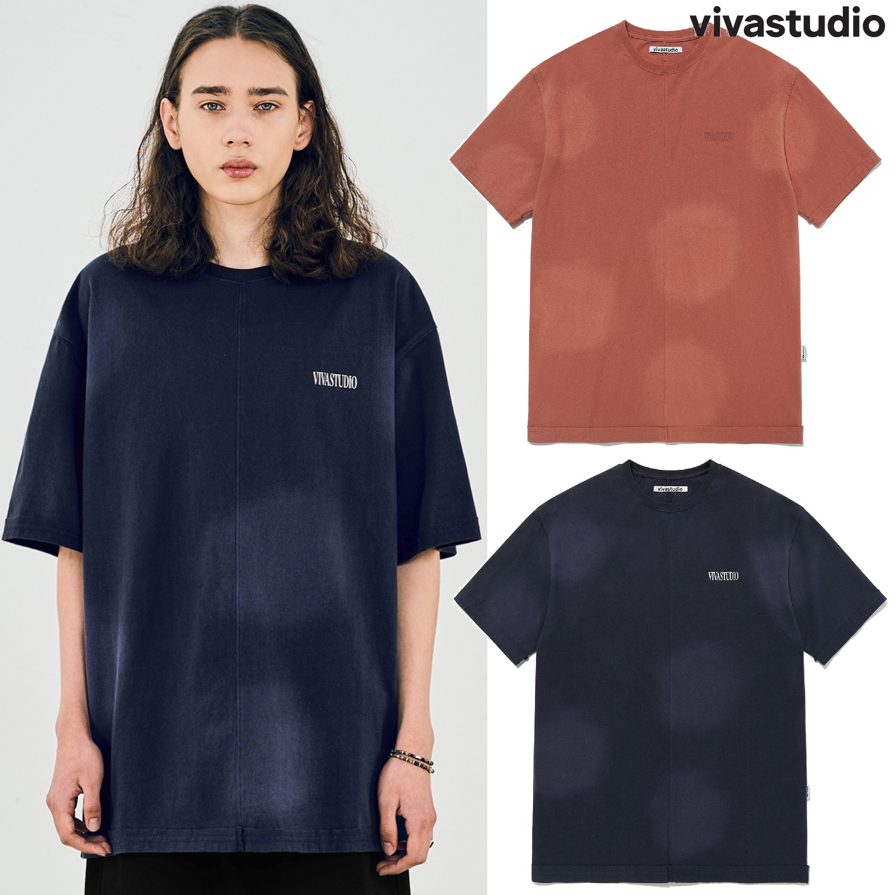 Qoo10] ビバスタジオ SPOT WASHED TEE 2色 新 : レディース服