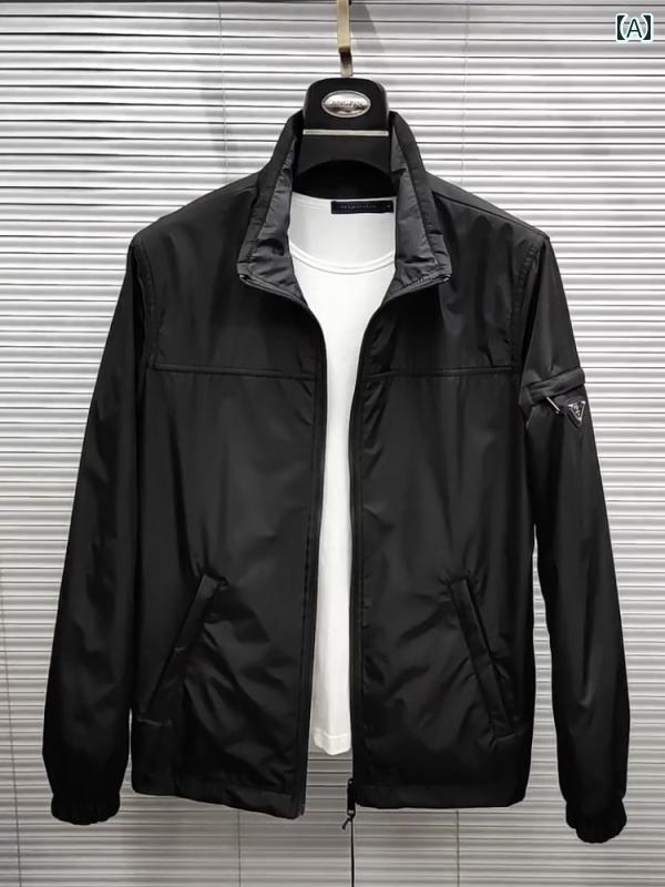 メンズ ファッション 春秋 両面 ジャケット 韓国 薄手 涼しい 綿 トップスタンドカラー 快適 暖かい ジャケット 21,191円