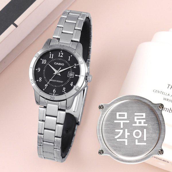 無料刻印 LTP-V004D-1B カジュアル レディース メタル時計 d