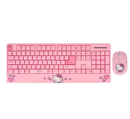 ハローキティ パームレスト ワイヤレス コンボ キーボード + マウス セット