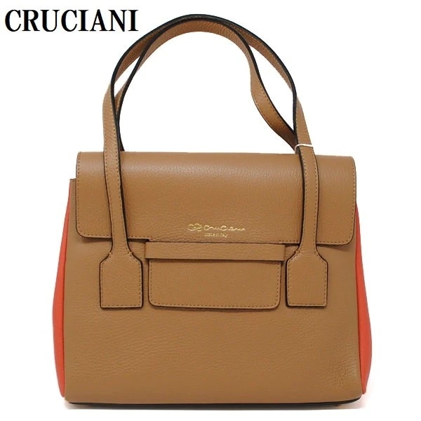 AD13.325MBC VAR.3 CAPPUCCINO FIANCO GERANIO レザー トートバッグ ハンドバッグ レディース ブラウン