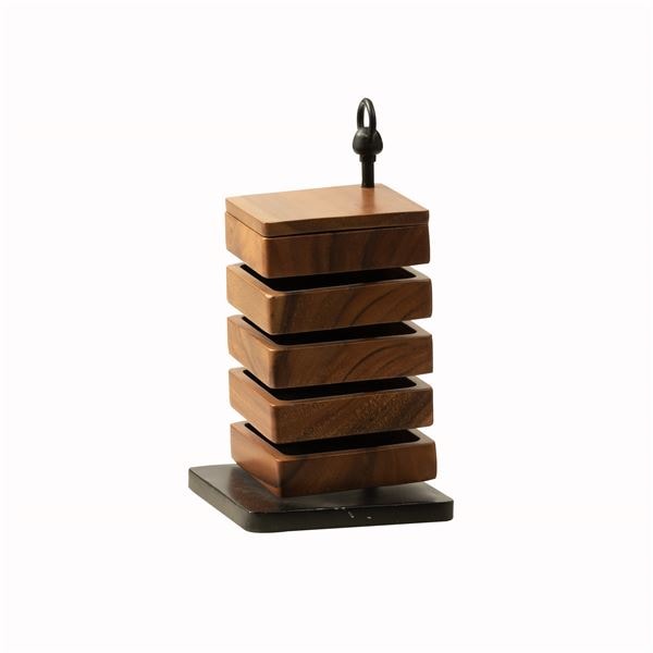 卓上ケース/アクセサリーケース スクエア 約W16xD16xH31cm ブラウン 完成品