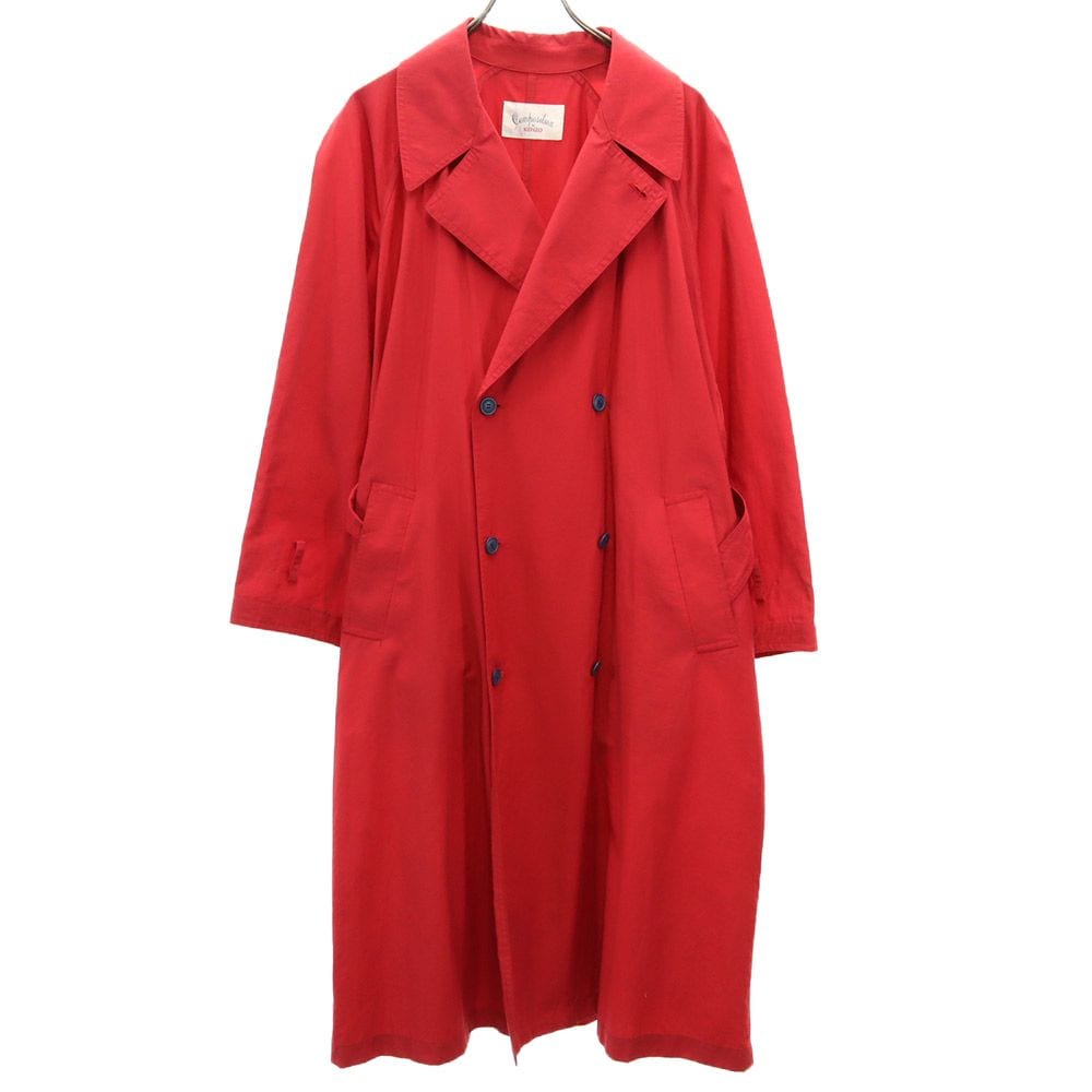 日本製 長袖 トレンチコート 38 レッド系 メンズ
