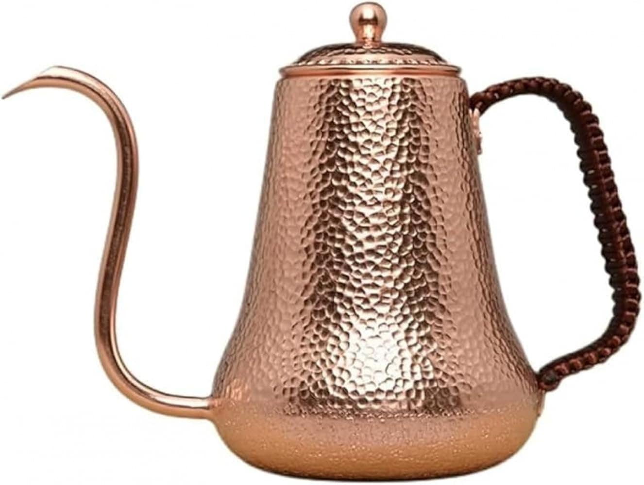 純銅コーヒーポット 手作り ドリップ用グースネックポット 細口ケトル ティーポット コーヒー抽出用 細い首で注ぎやすい安心してお選びください