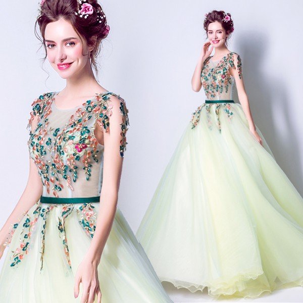 カラードレス 演奏会 安い ロングドレス コンサート パーティードレス 発表会 ウェディングカラード