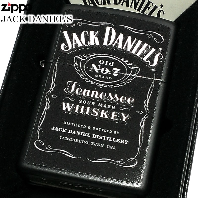 ジッポ ライター ZIPPO ジャックダニエル マットブラック メタル貼り JACK DANIELS かっこいい 立体加工 黒 おしゃれ 渋い メンズ ギフト プレゼント