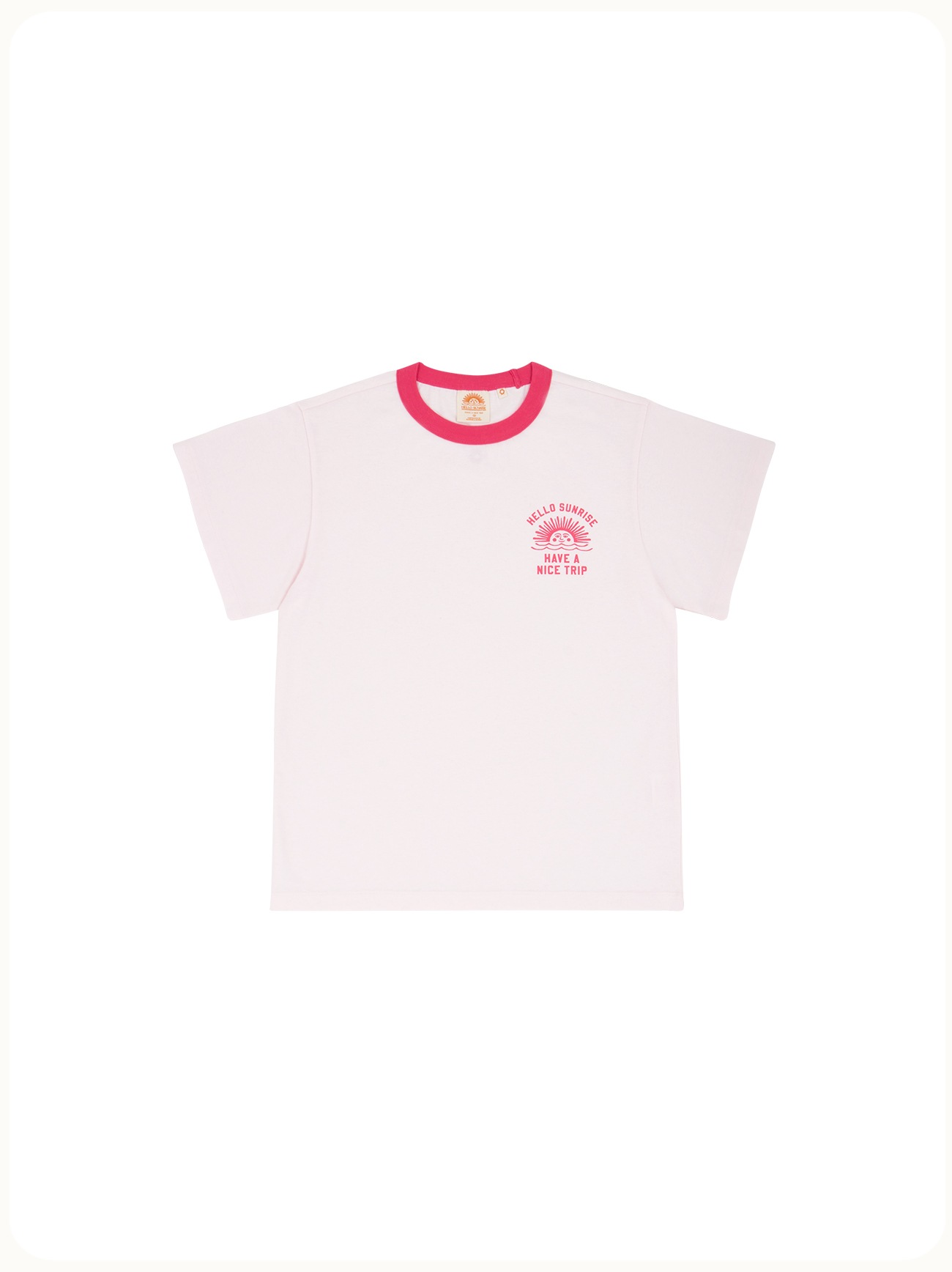 HELLO SUNRISE VTG Arch Logo Tee(W) Pink & Pink