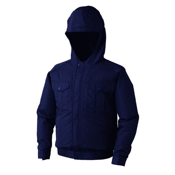 KU90810 空調服 ポリエステル製フード付き 服のみ ダークブルー 3L
