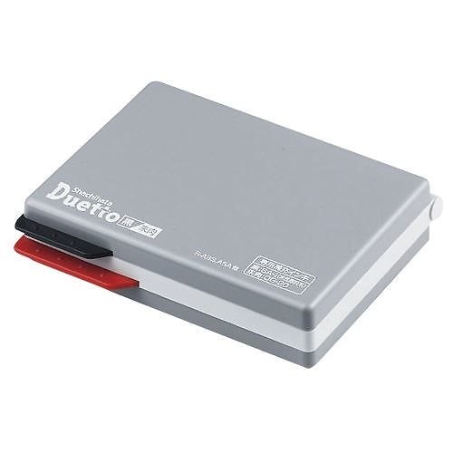 （まとめ買い）デュエット スタンプ台（エコス）黒/朱肉 HFW-2MECｸﾛ 00038841 [x3]