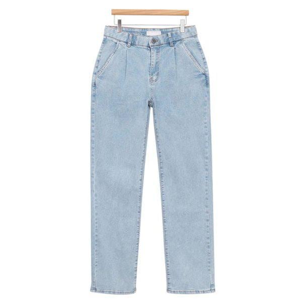 ジーンズ SBJ019 1COLOR メンズ ストレート ライトブルー ピンタック スパン デニムパンツ