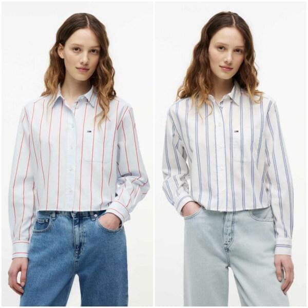 女性リラックスクロップシャツ T32G6WSH20TWT1 TOMMY JEANS