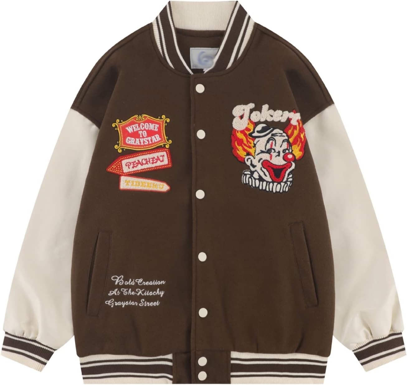 メンズ スタジアムジャンパー ジャケット 刺繍 クラッシック カジュアル スタジャン 防風 防寒 ラシャ 立ち襟 秋冬 PUレザー袖 パッチワーク おしゃれ 大きいサイズ アウター ストリー