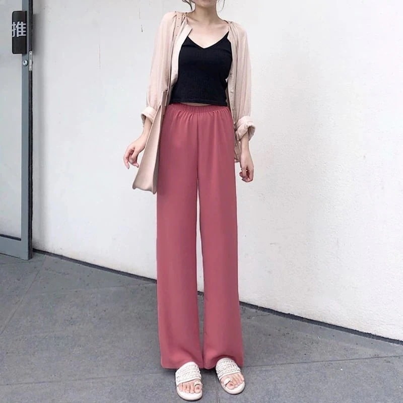 パンツ ラフパンツ ボトムス 長ズボン スラックス 無地 ナチュラルカラー レトロ フレアパンツ