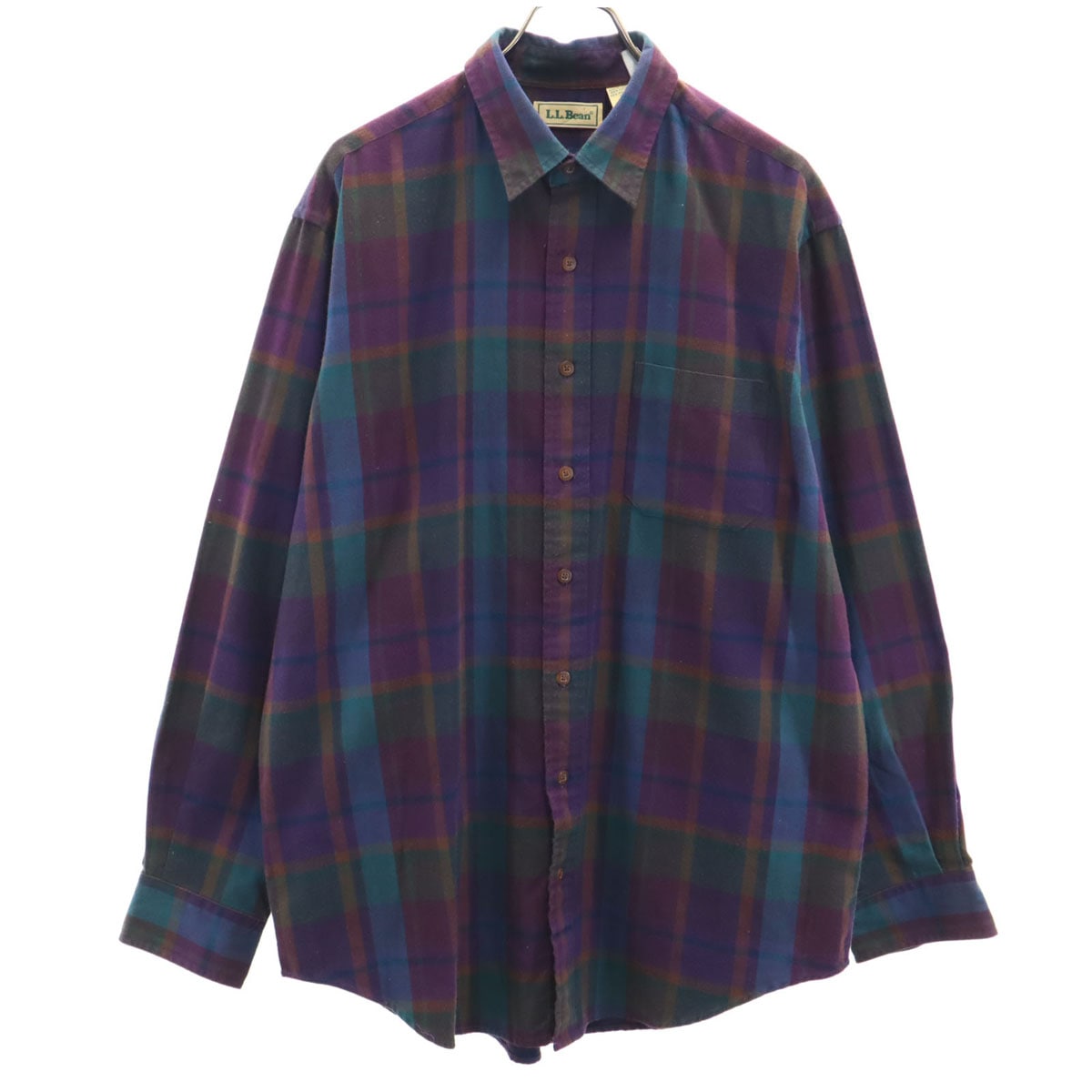 80s ヴィンテージ チャック柄 長袖 シャツ L アウトドア メンズ 古着