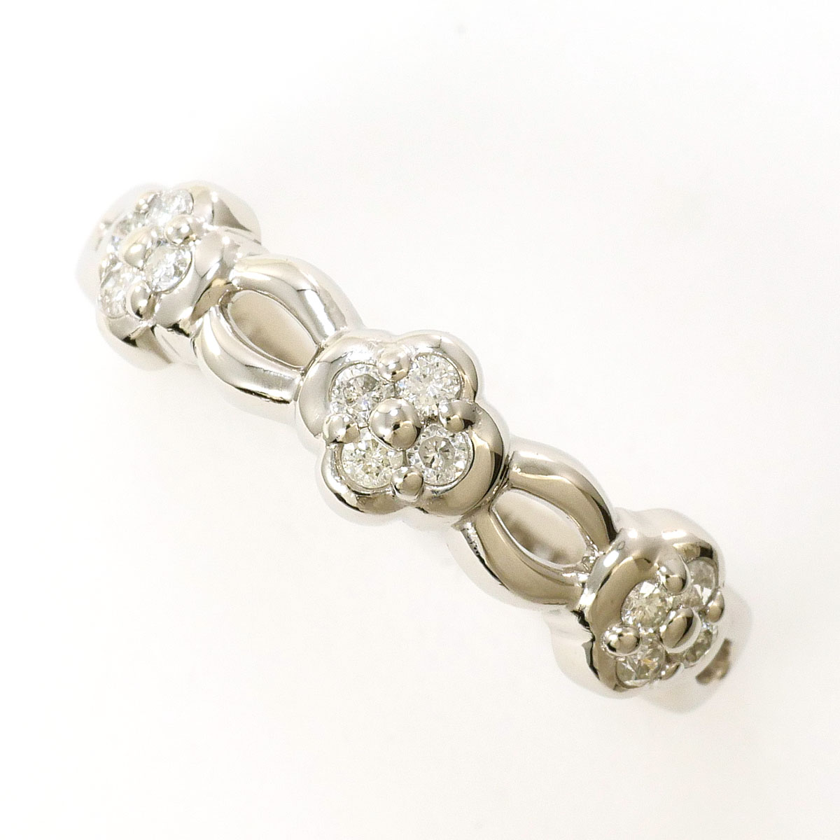 PT900 プラチナ リング・指輪 10.5号 ダイヤモンド 0.15 ct 総重量約3.3g 中古