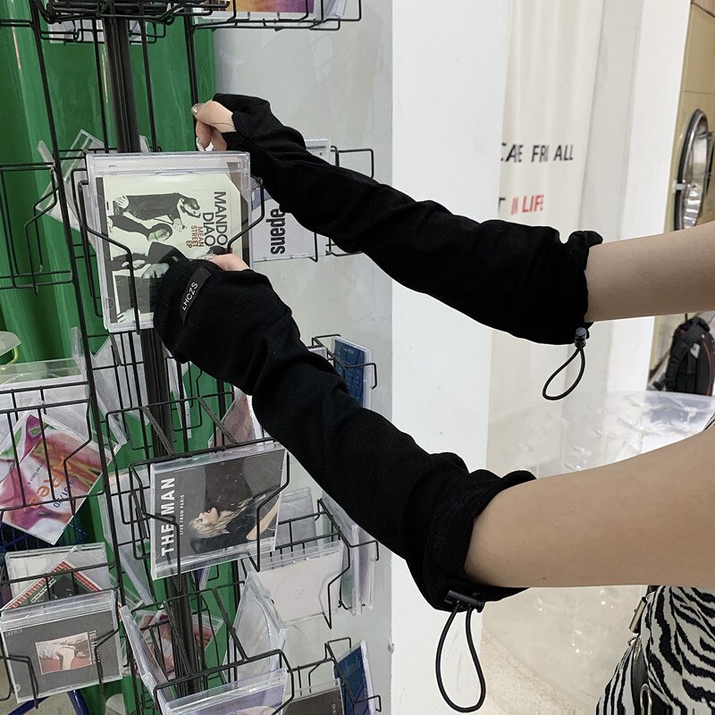 手袋 アームカバー 男女兼用 春夏秋 調節可能 ブラック 綿 ヒップホップ 日焼け止め 快適 ダンス