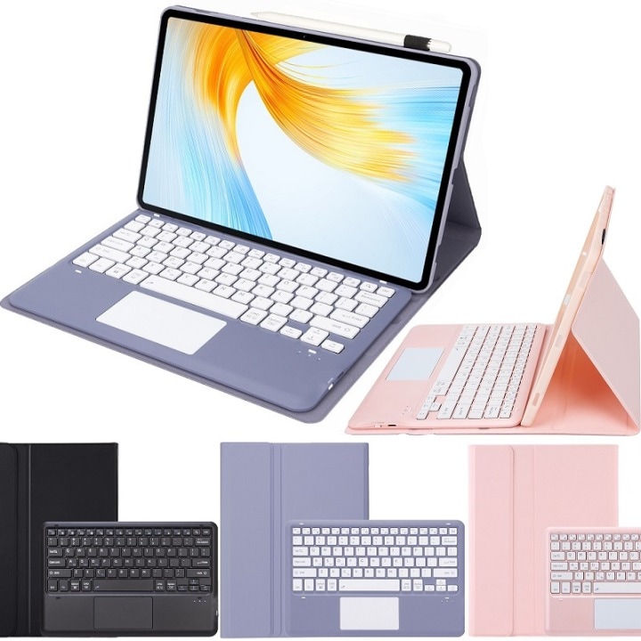 Tab P12 12.7インチ 2023年モデル用 スマートタイプ PUレザー ケース付 Bluetooth ワイヤレス キーボード タッチパッド付 脱着可 分離式 3色選択
