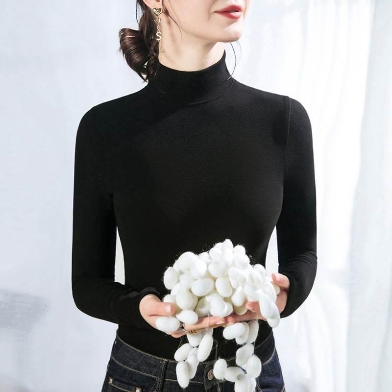 ハイネック 長袖 カットソー トップス 袖あり 襟なし タイト かわいい 大人可愛い きれいめ シンプル カジュアル 大人 上品 おしゃれ お洒落 大人女子 こなれ感 ラフ クール モード系 エレガン