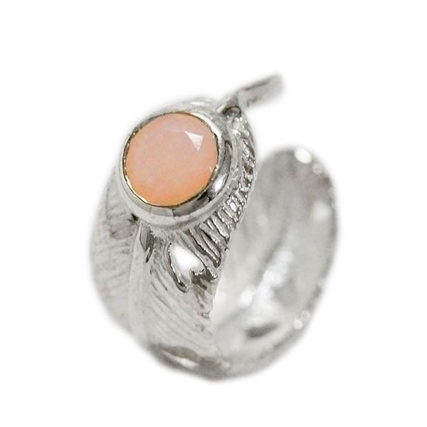 天然石 ローズクォーツ フェザー 羽 メンズ シルバー925 イヤーカフ 4,650円