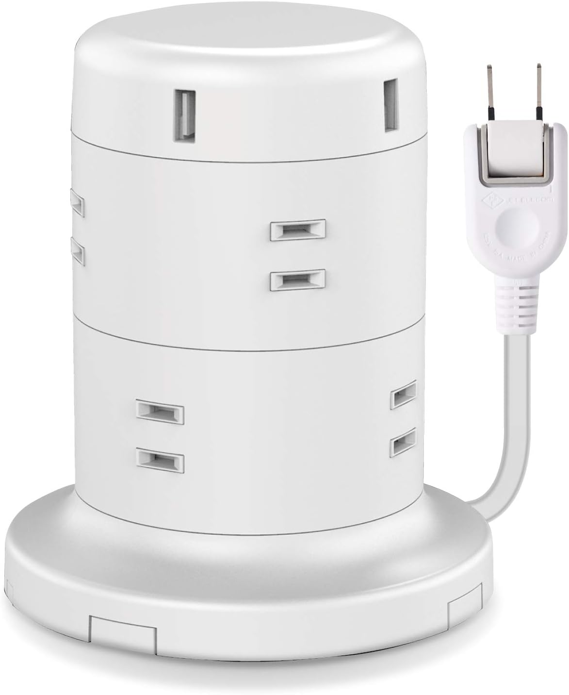 エレコム 電源タップ タワー型 延長コード 8個口 & USB×5ポート 固定パーツ付 雷ガード ほこりシャッター 2m ホワイト ECT-0620WH 5,134円