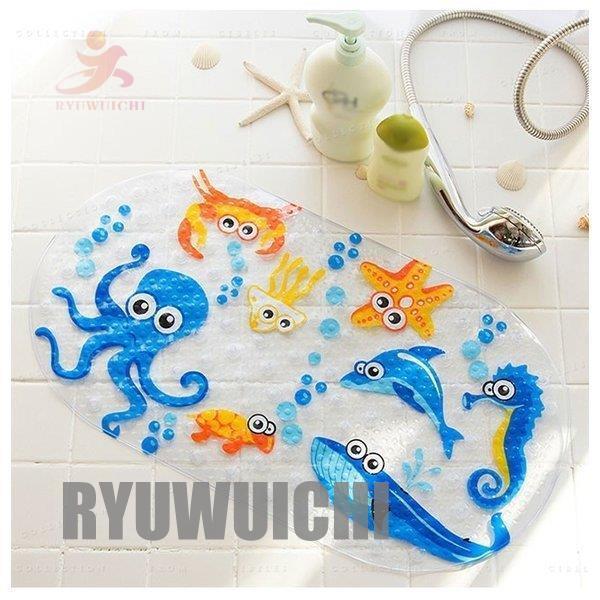 浴室内マットお風呂マットお風呂洗い場マット浴槽滑り止め付きフラット吸盤型