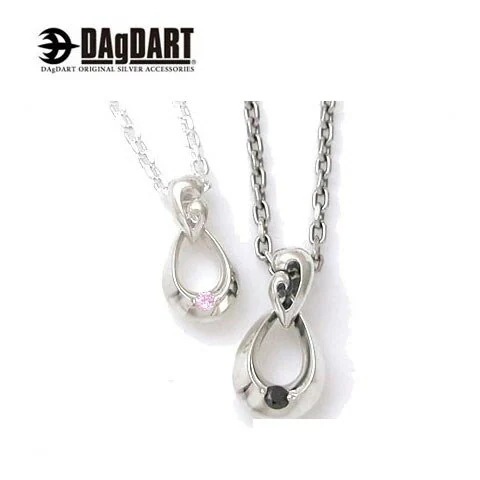 ダグダート DAgDART 誕生石変更可！ティアドロップ ペアペンダント ペアネックレス シルバー