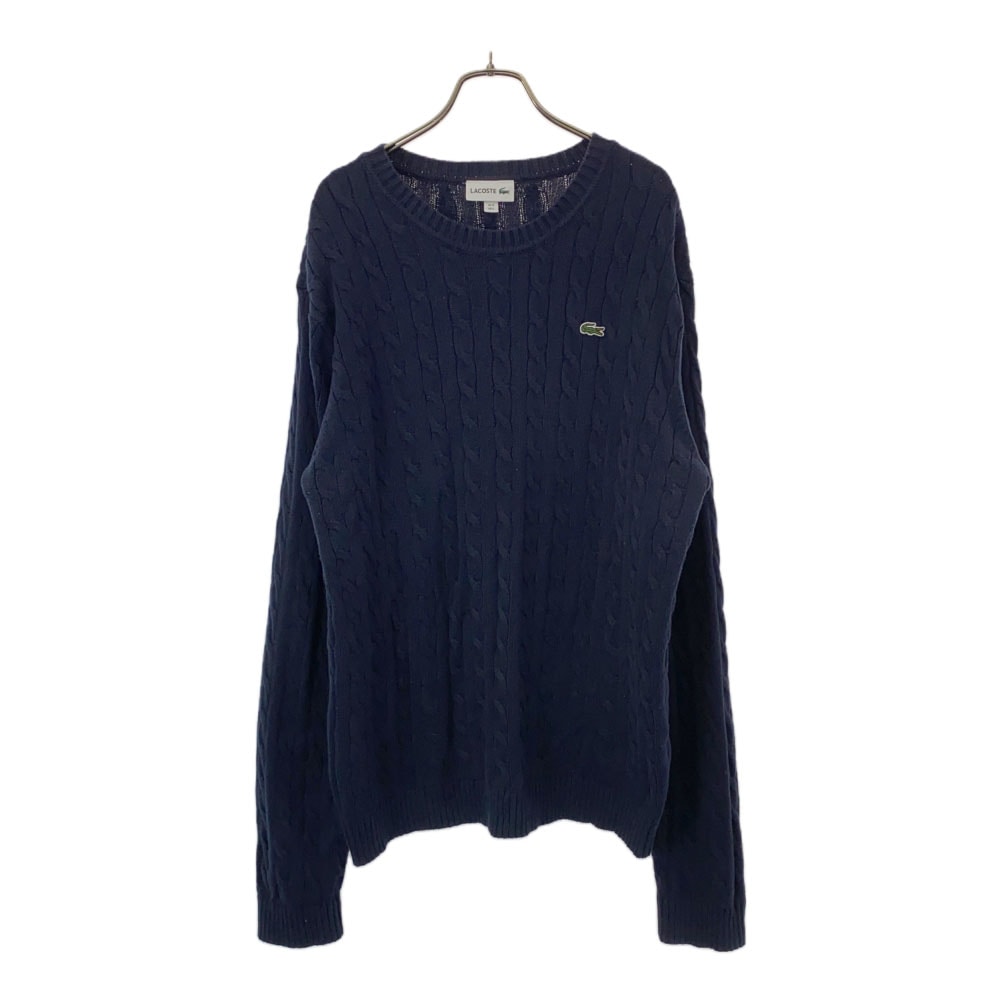 ケーブル編み 長袖 セーター L ネイビー ニット メンズ