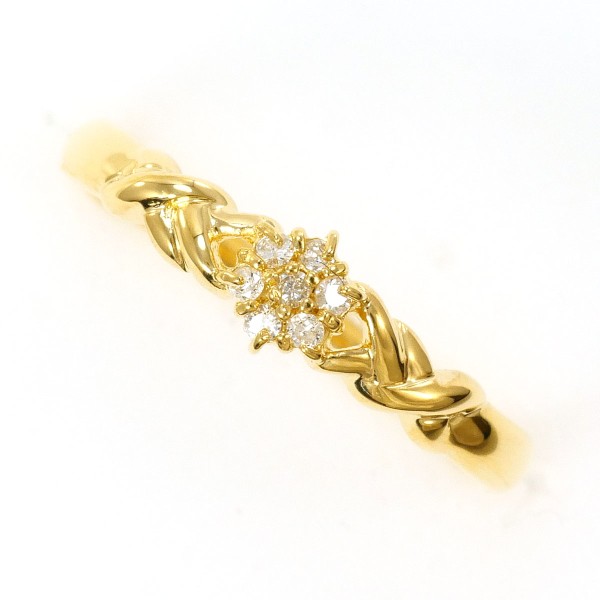 K18 18金 YG リング 指輪 10.5号 ダイヤ 0.05 ジュエリー 中古