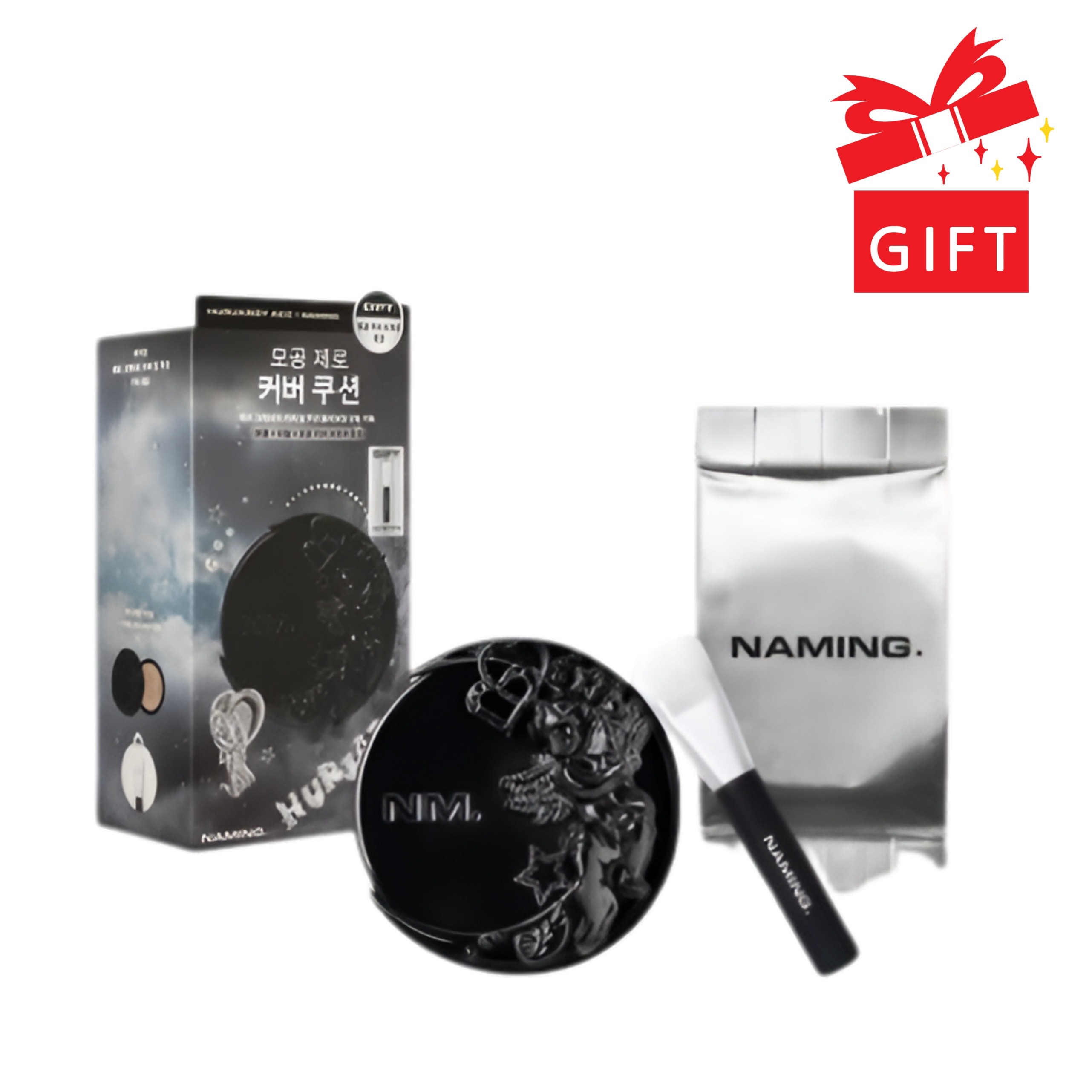 [25年10月/陶磁器結クッション] [韓国正規品]ゼロ グラビティ カバー アップ クッション 企画（本品+リフィル+毛穴カバーブラシ） 息苦しさゼロ/脂性カバークッション