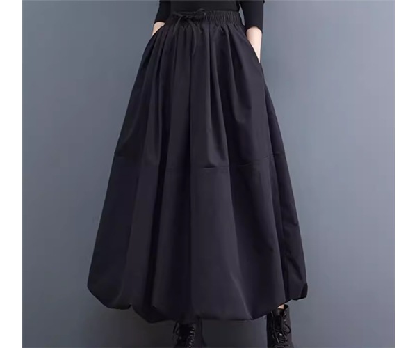 レディース スカート チュチュスカート ロング ポケット ハイウエスト ウエストゴム ストレッチ 伸縮性 大人可愛い シンプル カジュアル 上品 かっこいい レトロ ラフ 個性的 クール ナチュラル