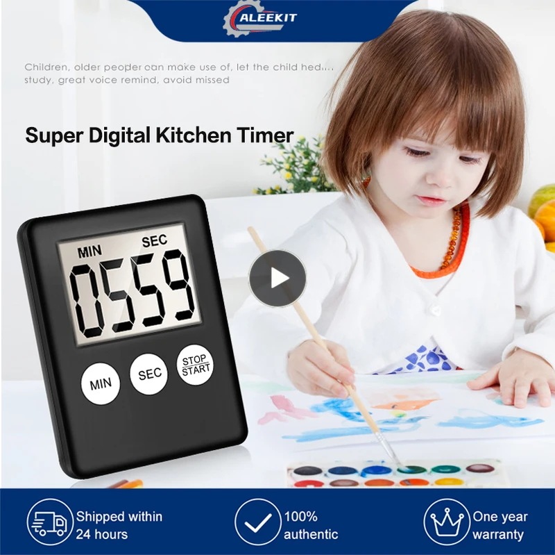 超デジタルキッチンタイマー 大型数字 薄い調理 ベーキング loudアラーム 液晶ディスプレイ スポーツゲーム用