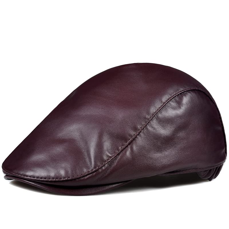 [JGBVFFH] 男羊革ベレー帽冬暖かい女性ガール カラフルな帽子調節可能な 56-58 cm