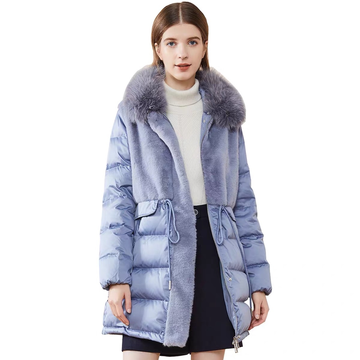 ダウンジャケット レディース スター ダウンコート ロングコート フォックスファー ゆったり 大きいサイズ 冬服