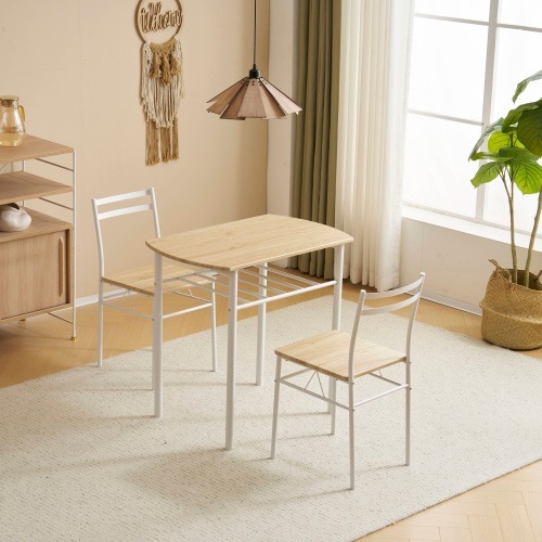 ダイニングセット 2人用 3点セット 食卓 テーブル 収納付き おしゃれ コンパクトサイズ リビングテーブル セット(テーブル×1チェア×2) カップルテーブル 木目調 おしゃれ 北欧