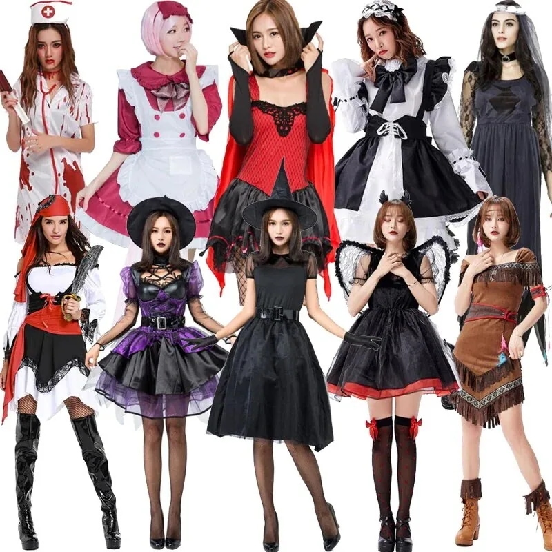 ハロウィン コスプレ新品男女ハロウィンコスプレ 大人 コスチューム 仮装 大人用 悪魔 海白雪姫鬼の