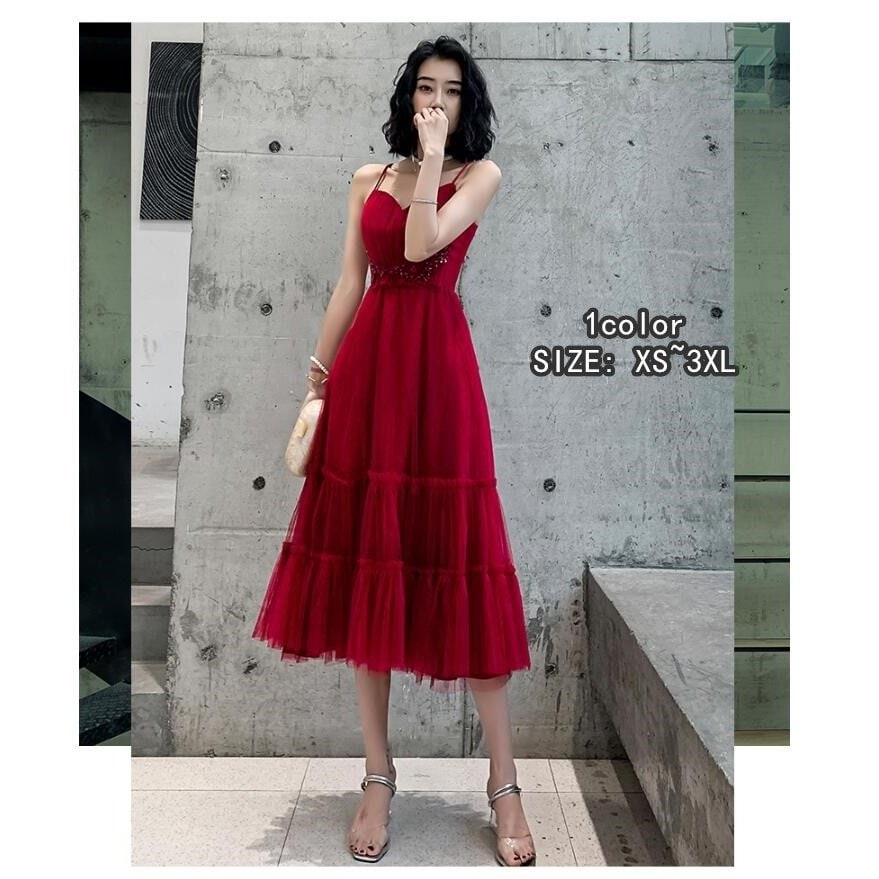 ウエディングドレス キャミソールワンピース ミモレドレス 大きいサイズ パーディードレス 二次会 花