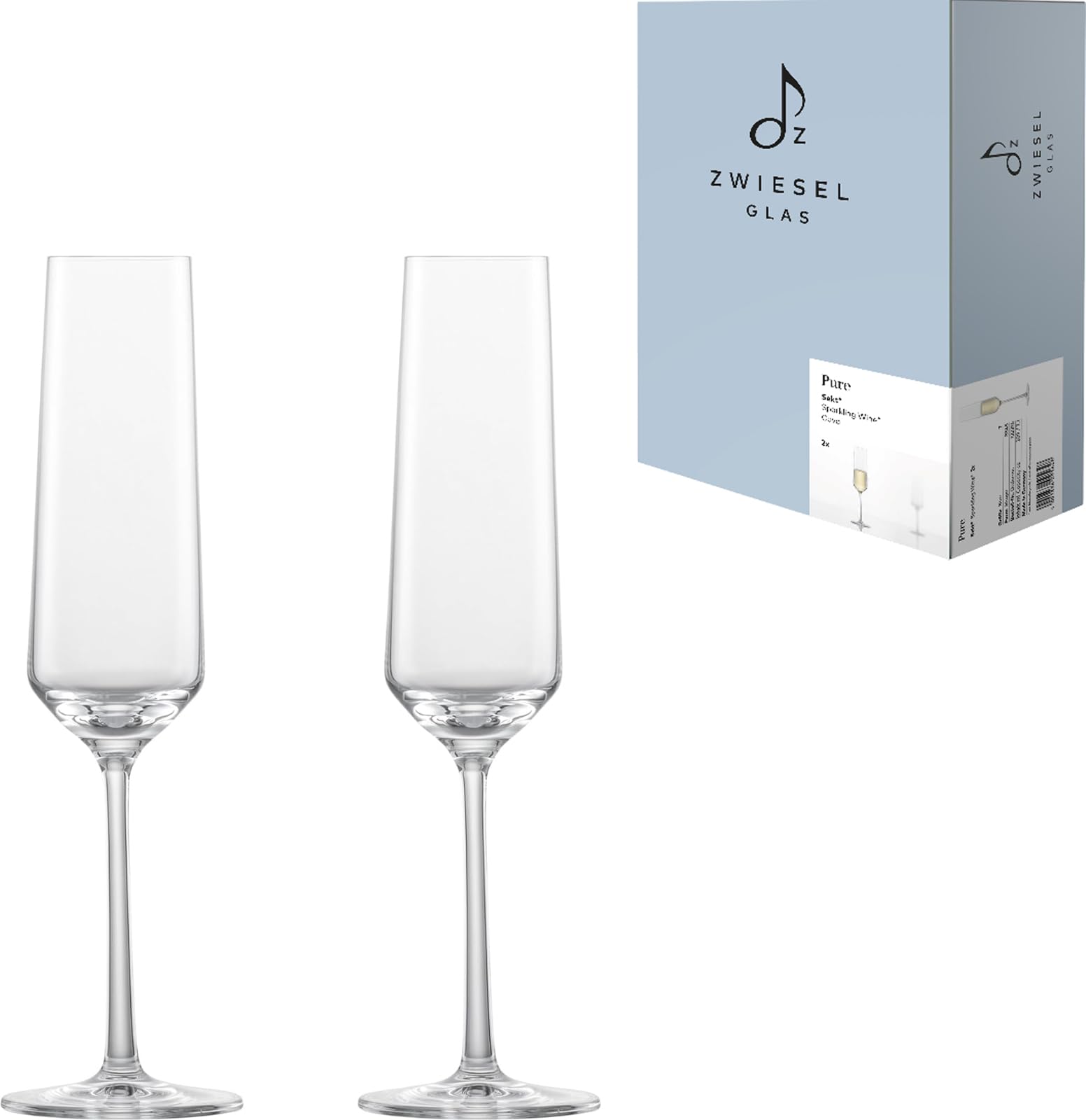 ツヴィーゼル グラス（ZWIESEL GLAS） シャンパングラス ピュア シャンパン・スパークリングワイン用 フルートシャンパン 2個ペア マシンメイド m122316