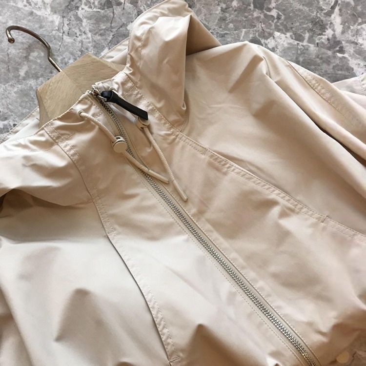 私自身！zui Love This高密度の防水生地ウエストドローストリングウエストフード付きウィンドブレイカージャケット