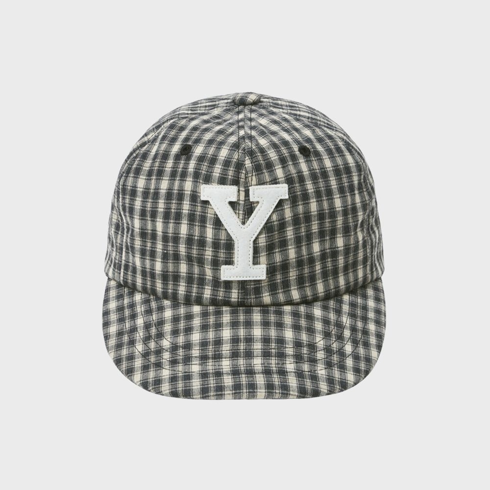 Yale Y ロゴチェックボールキャップ (ブラック)