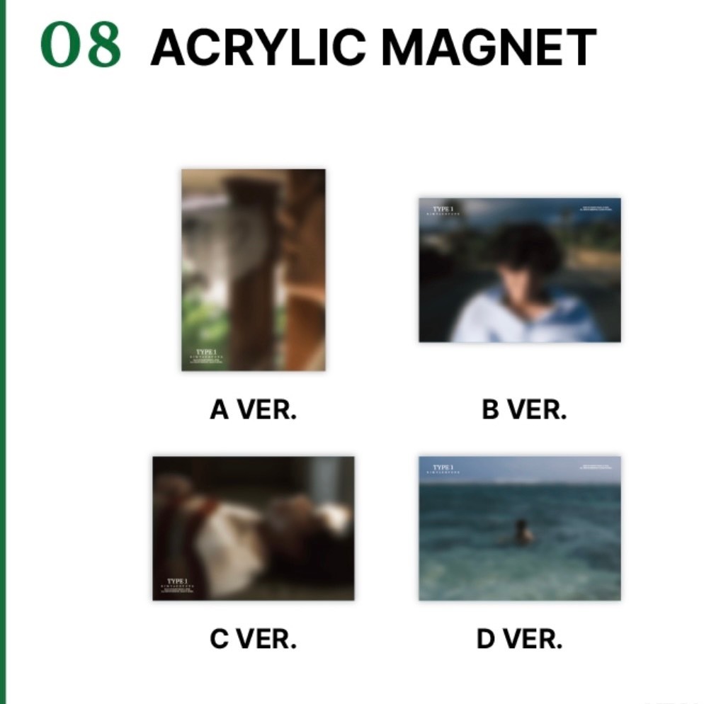 【国内発送】【即日】 公式 bts テテ V TYPE1 写真展 韓国 アクリルマグネット コンプ 4点