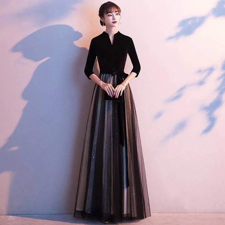 2024新品発売ロングワンピース 披露宴 ドレス 結婚式 発表会 パーティドレス 演奏会 エレガント パーティー30パーセント割引