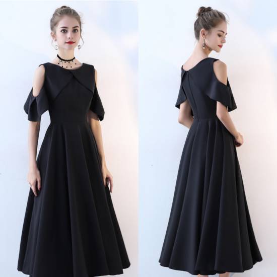 【新品】大きいサイズ パーティードレス 大きいサイズ ワンピース ドレス イブニングドレス ミモレ丈 オフショルダー ブラックドレス 10代 20代 30代 春 夏 大きいサイズ