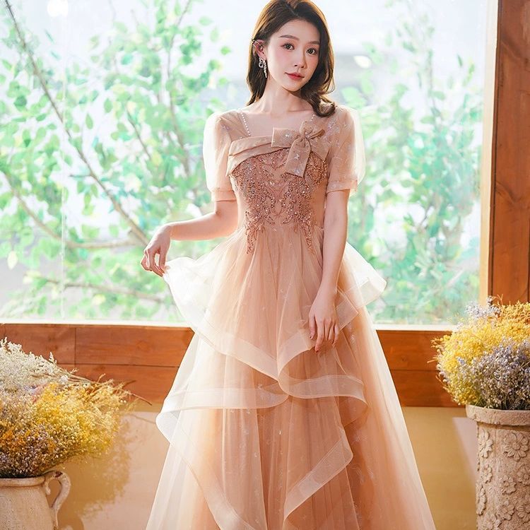 【3日出荷】パーティー 成人式 学生向け フォーマルロング ドレス 結婚式 ワンピース お呼ばれドレス