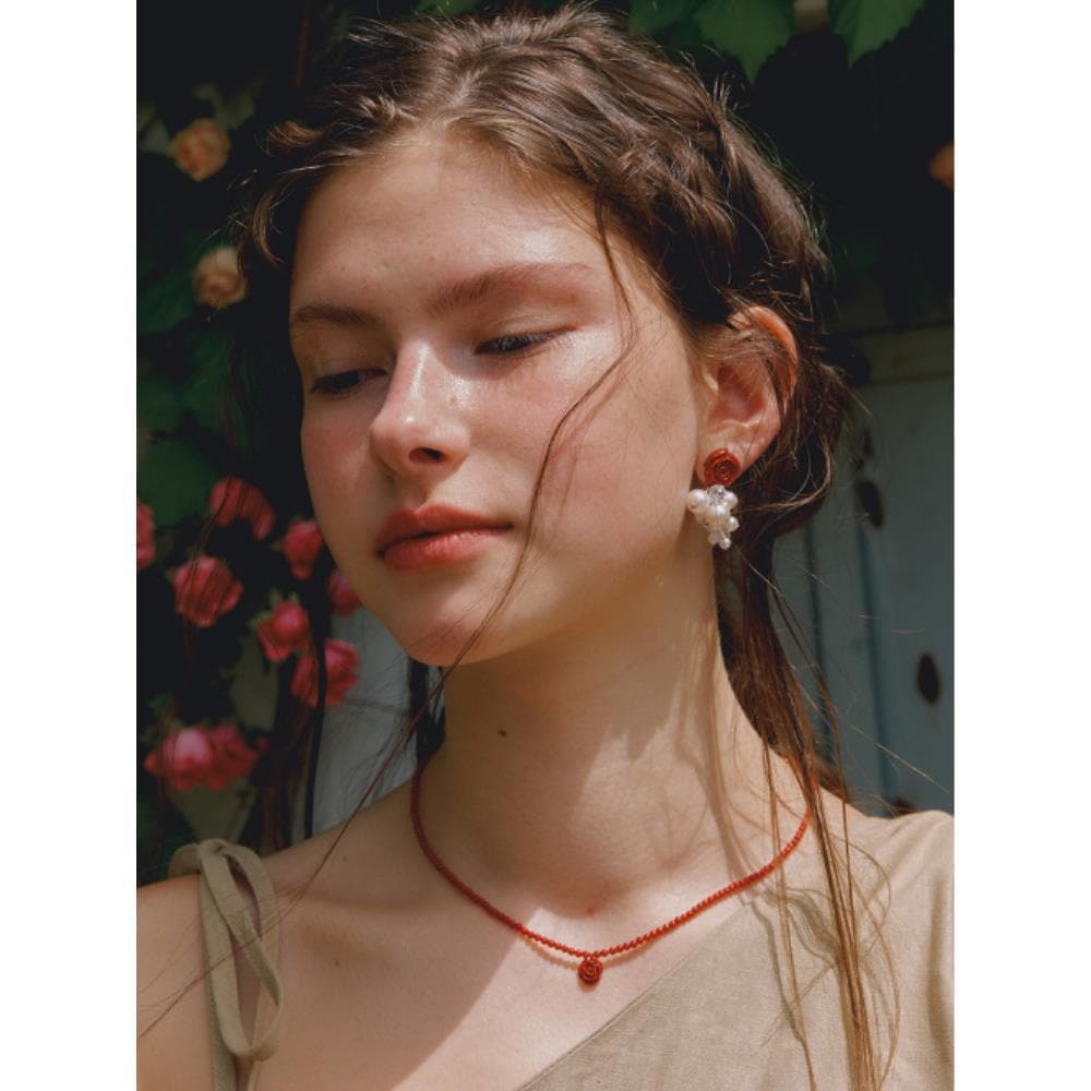 VINTAGE HOLLYWOOD Rose Blossom Pearl Earrings VH2435EA00