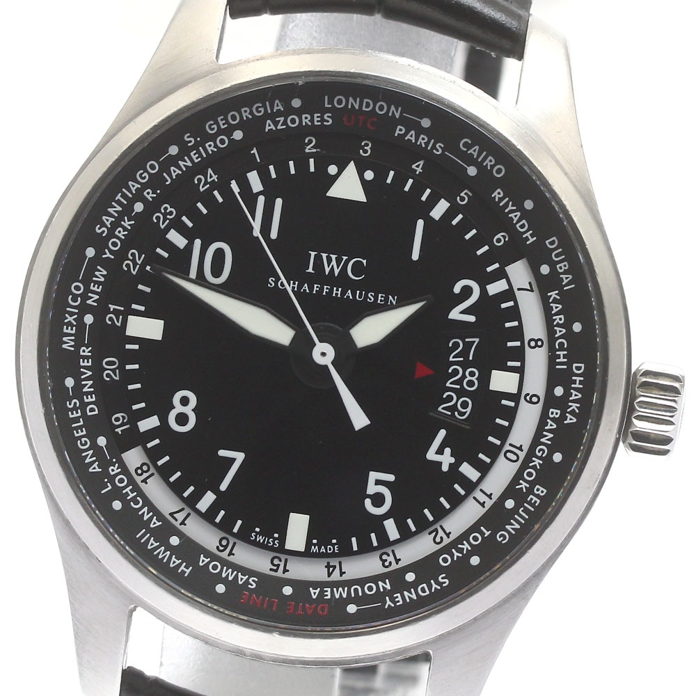 IWC IWC SCHAFFHAUSEN IW326201 パイロットウォッチ ワールドタイマー デイト 自動巻き メンズ _871735【中古】