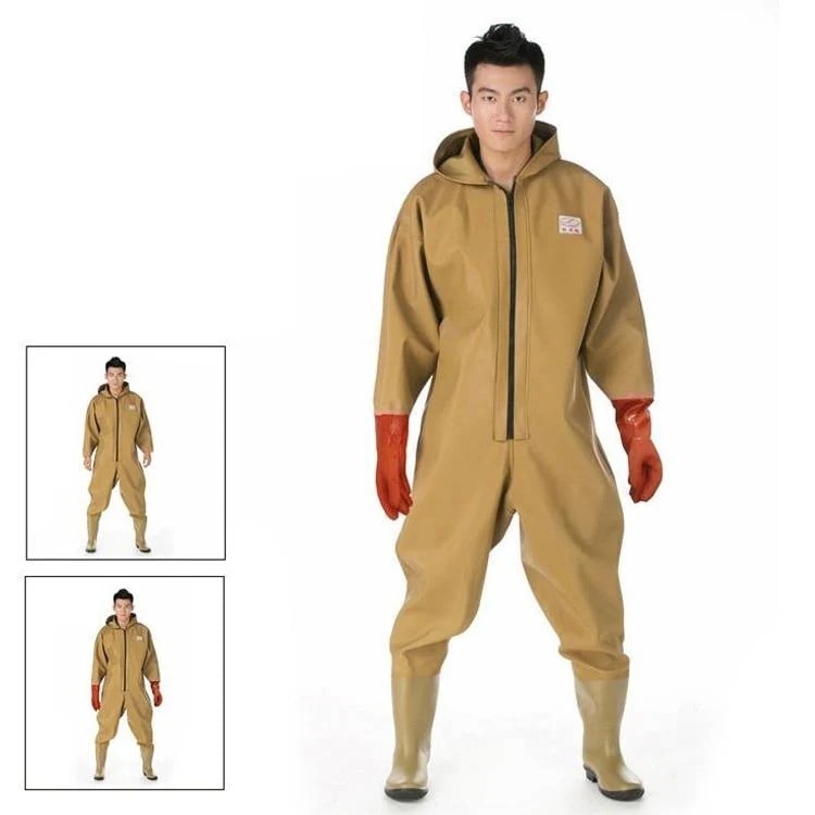 ウェーダー オールインワン 一体型 厚手 水陸両用スーツ 釣り用スーツ　渓流釣り　 防水透湿　アウトドア　清掃　農作業　水産　漁師
