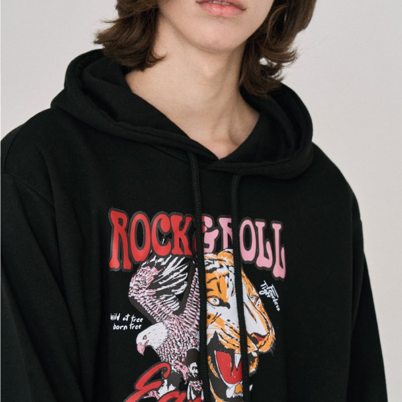 VH Rock and roll Napping Hoodie ベーンヒットRock and roll裏起毛パーカー
