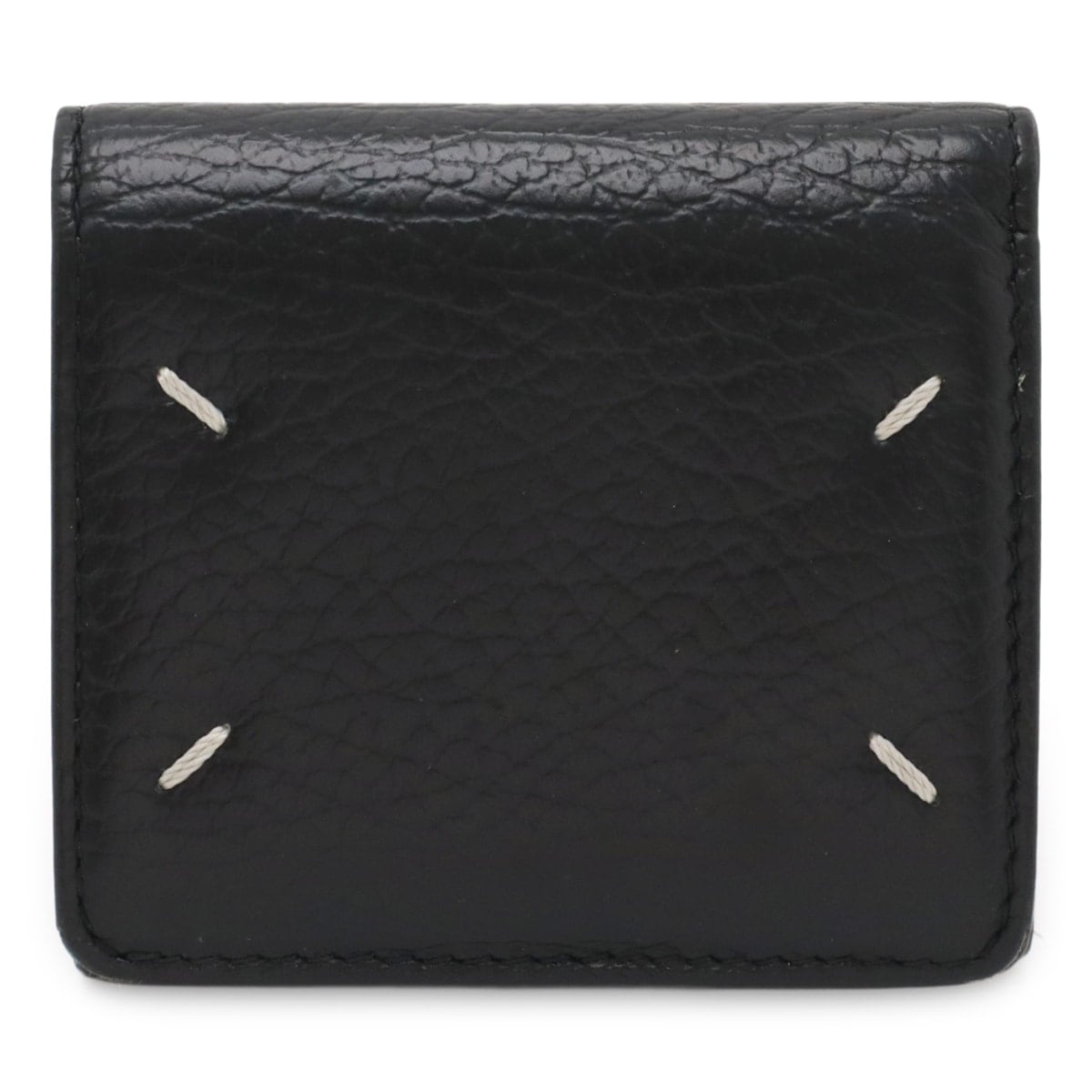 メゾンマルジェラトリフォールド ウォレット 3つ折財布 三つ折り財布 レザー ブラック 黒 シルバー金具 S56UI015