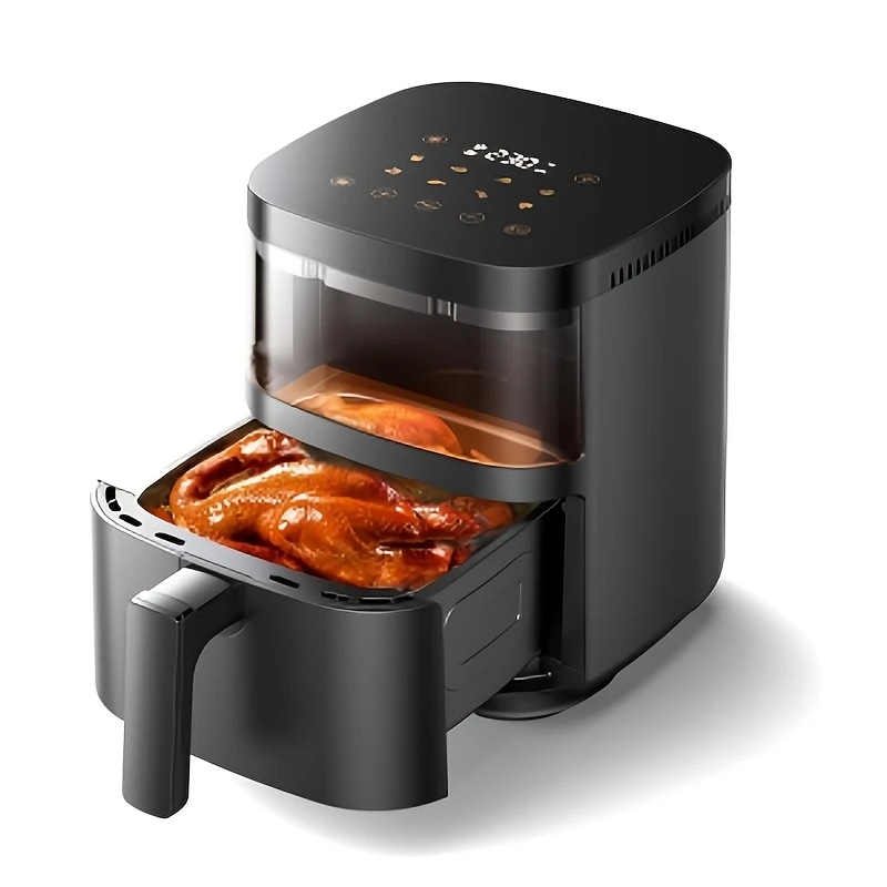 ノンフライヤー 4.5L ノンオイルフライヤー エアフライヤー 1-5人用 可視窓 大容量 家庭用 省エネ 最高温230℃ ノンフライヤー機 LEDディスプレイ 日本語レシピ付き タイマー 自動電源オ